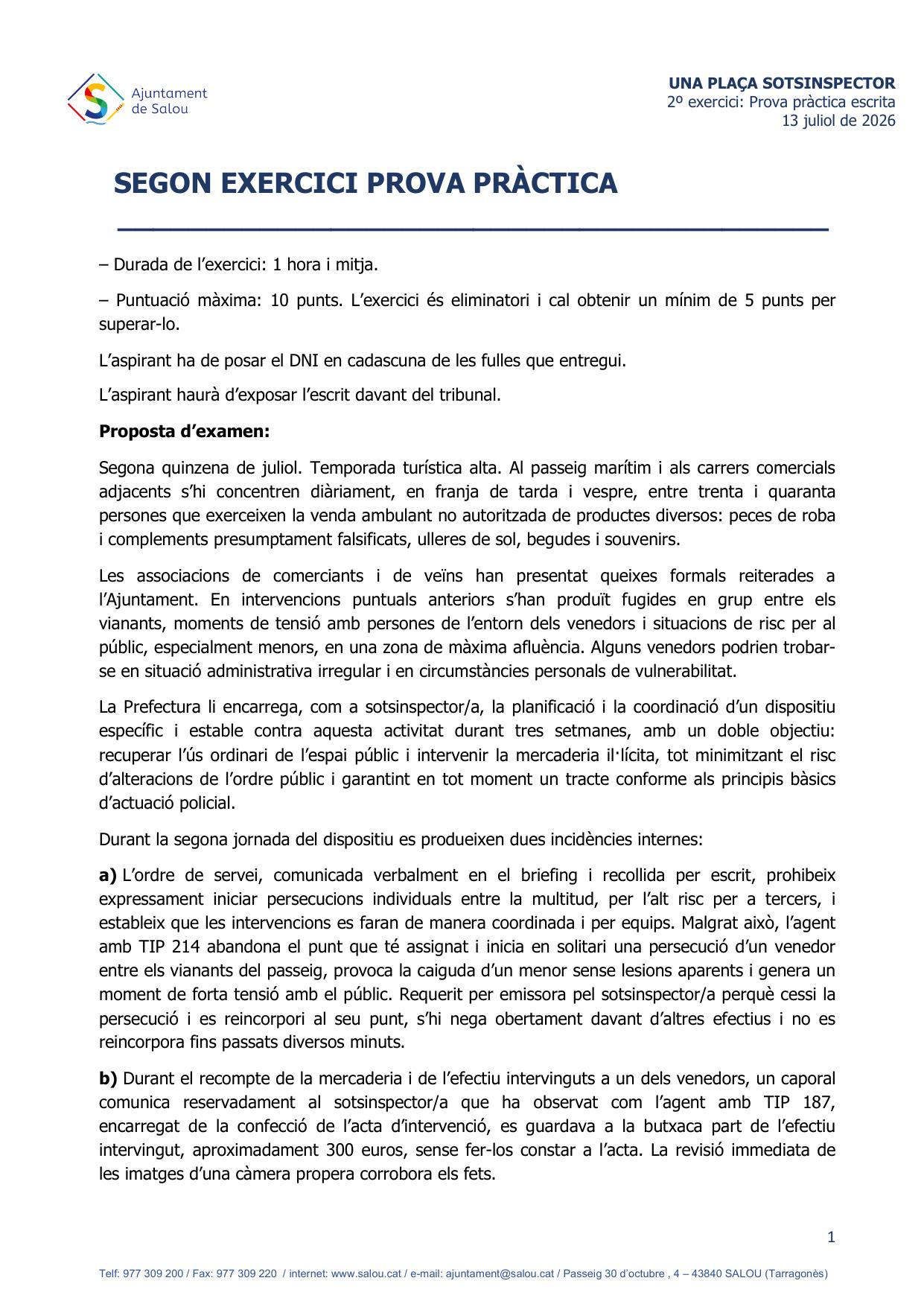 Página 1 de 2 del examen