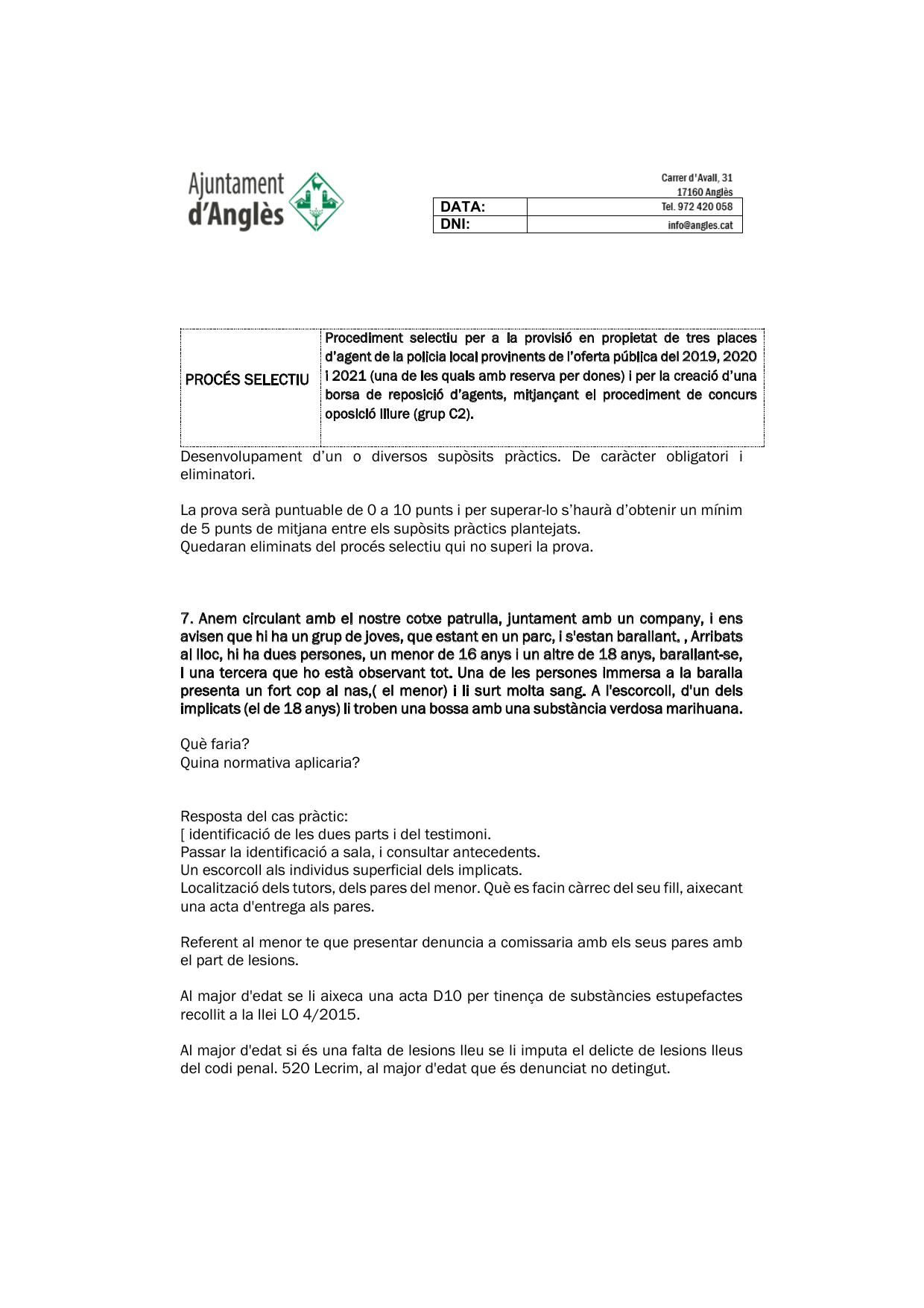 Página 1 de 2 del examen