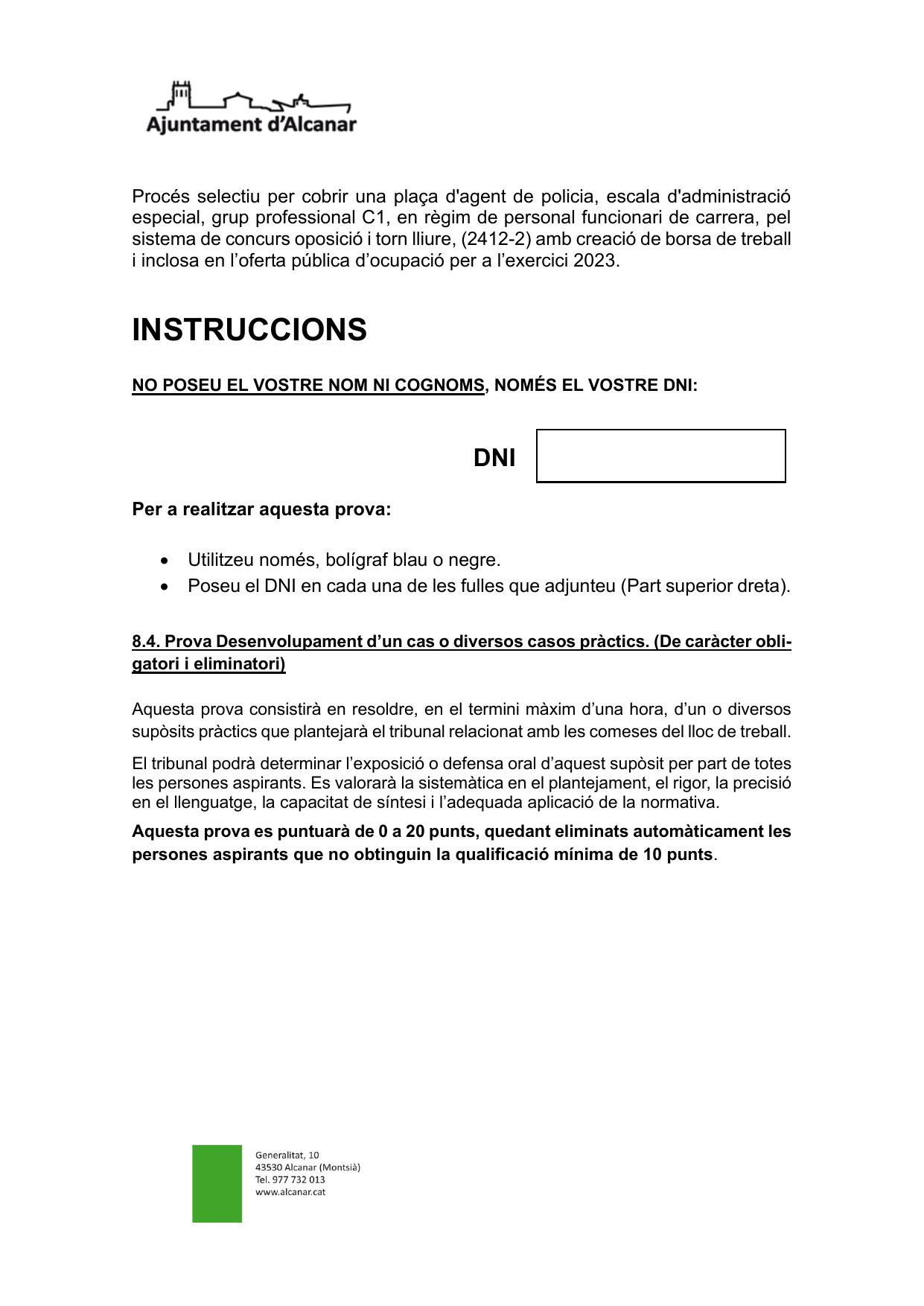 Página 1 de 2 del examen