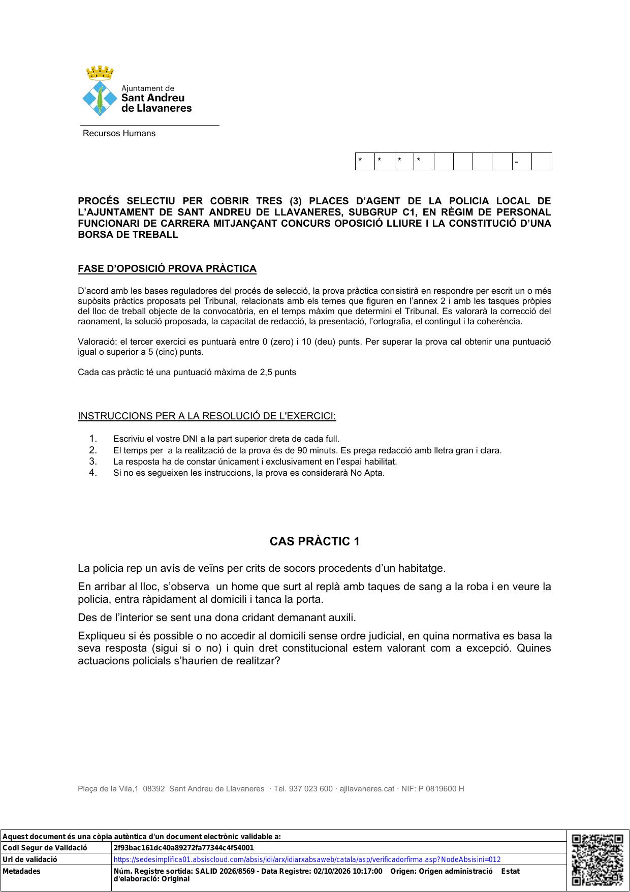 Página 1 de 4 del examen