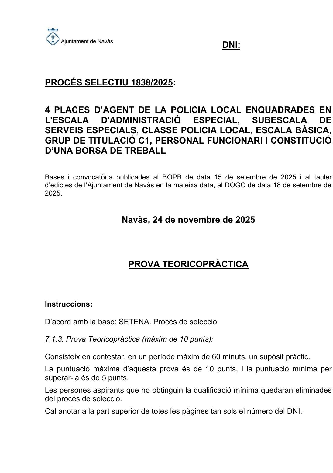 Página 1 de 3 del examen