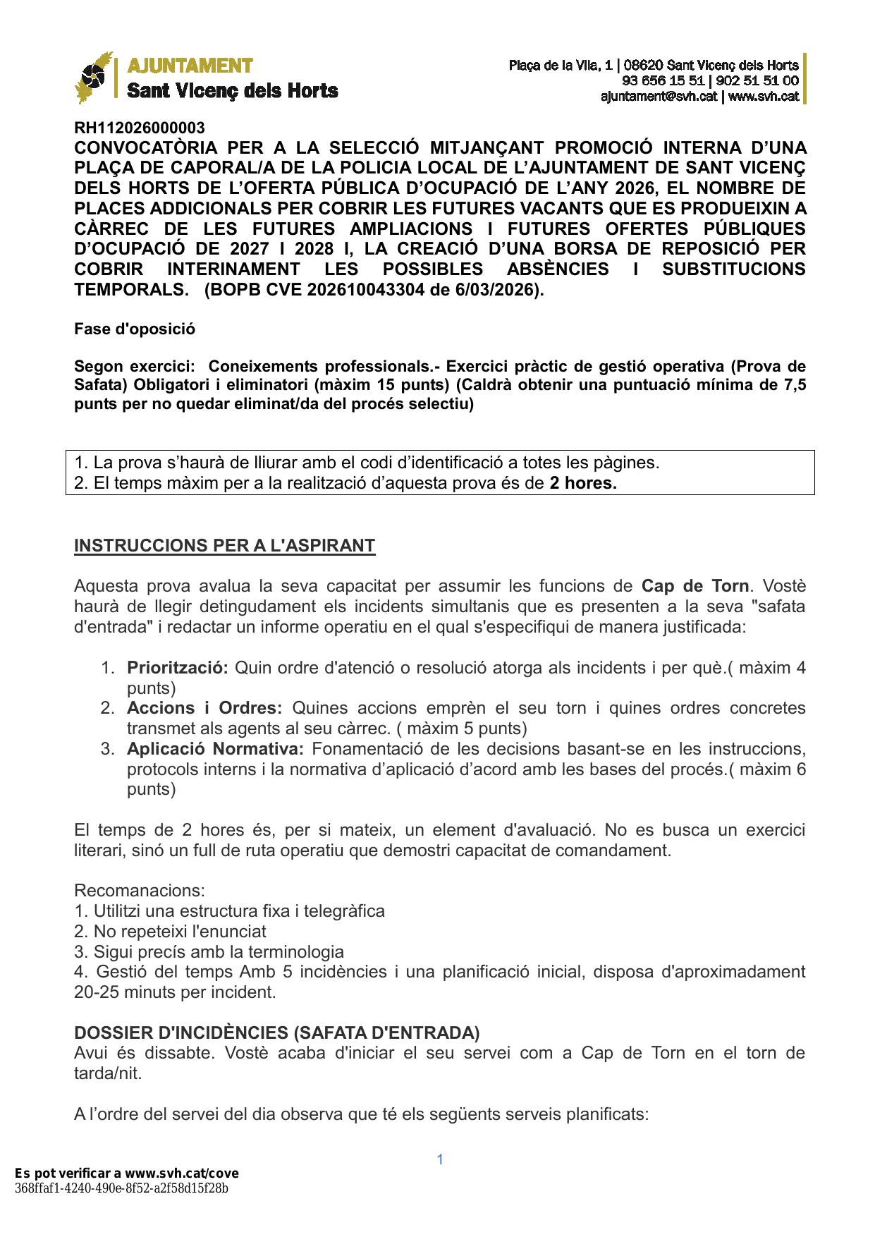 Página 1 de 5 del examen