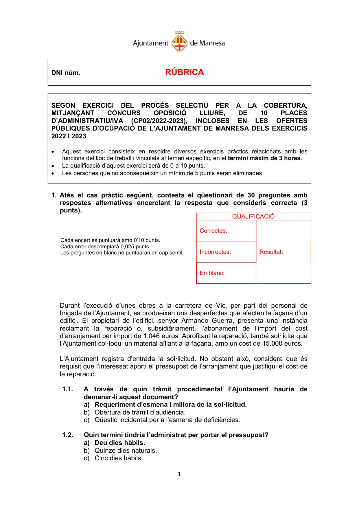 Página 1 de 13 del examen