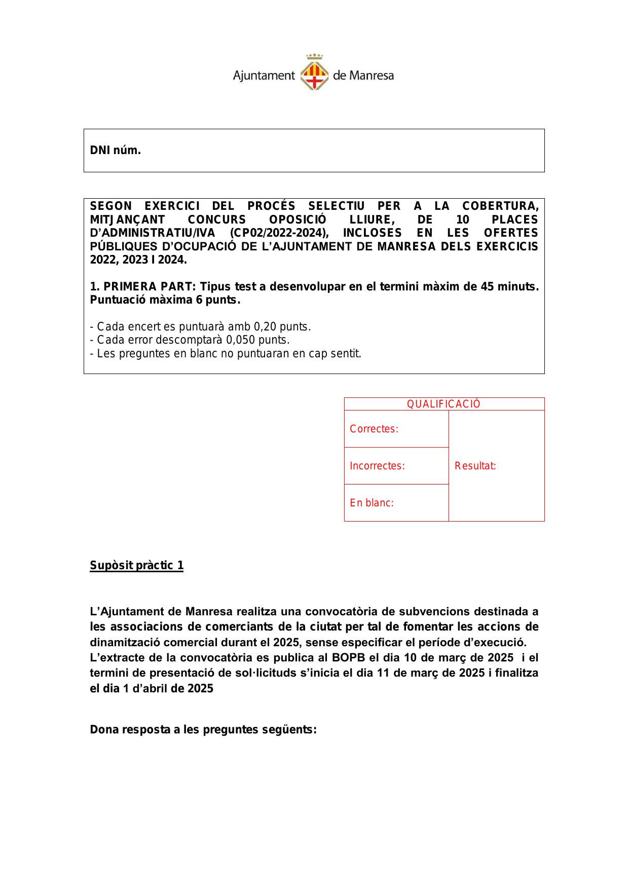 Página 1 de 9 del examen
