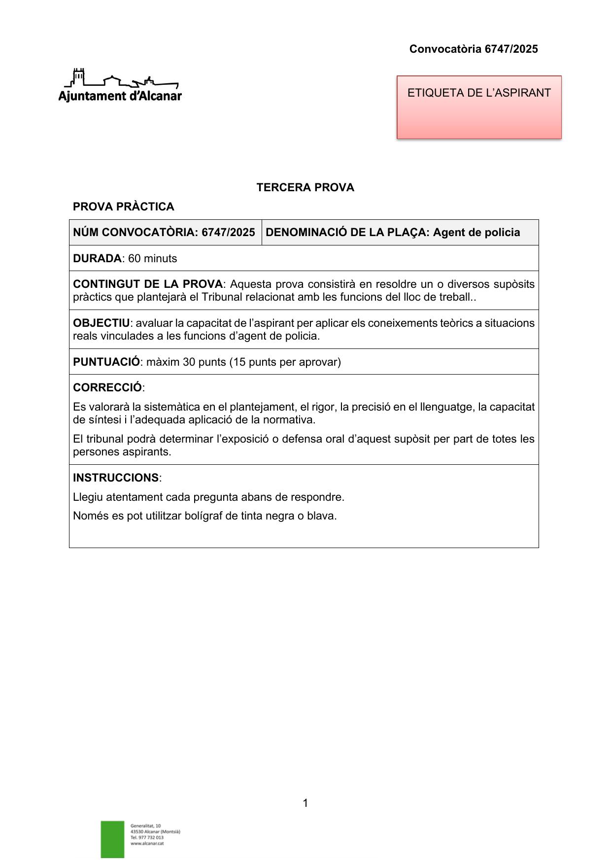 Página 1 de 5 del examen